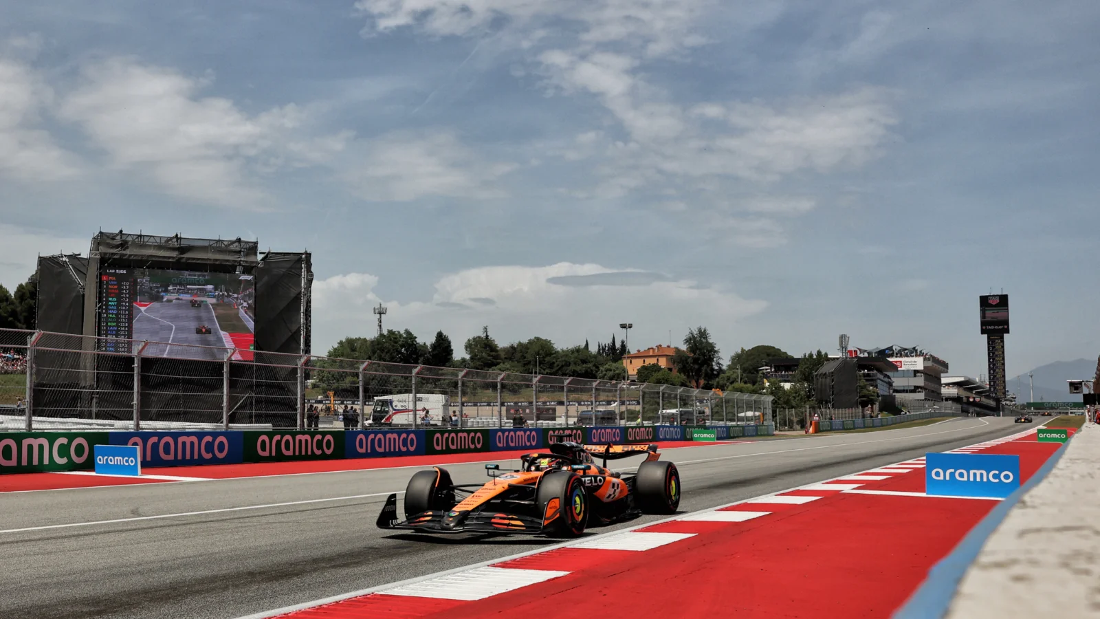 Oscar Piastri leading the Spanish Grand Prix